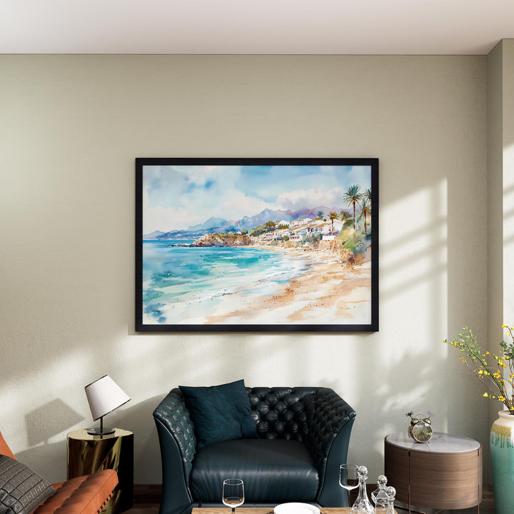 Costa Blanca watercolor poster Wall Art Costa Blanca Wall Hanging Home Décor Costa Blanca Gift Art Lovers Spain Wall Art