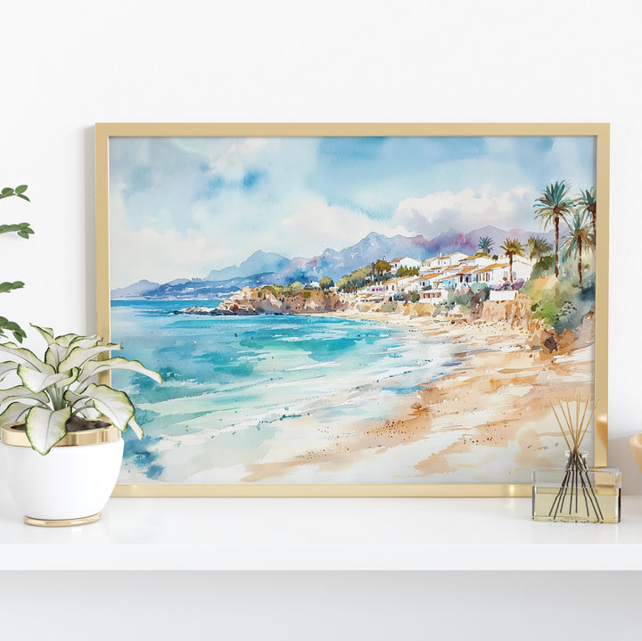 Costa Blanca watercolor poster Wall Art Costa Blanca Wall Hanging Home Décor Costa Blanca Gift Art Lovers Spain Wall Art