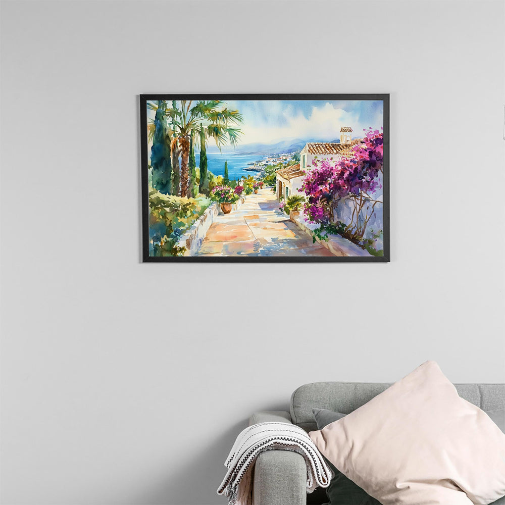 Costa del Sol watercolor poster Wall Art Costa del Sol Wall Hanging Home Décor Costa del Sol Gift Art Lovers Spain Wall Art