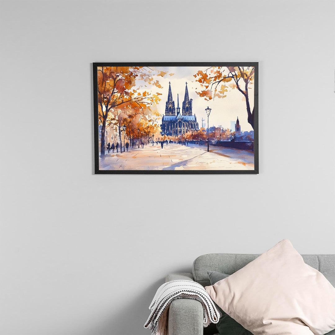 Cologne watercolor poster Wall Art Cologne Wall Hanging Home Décor Cologne Gift Art Lovers Germany Wall Art