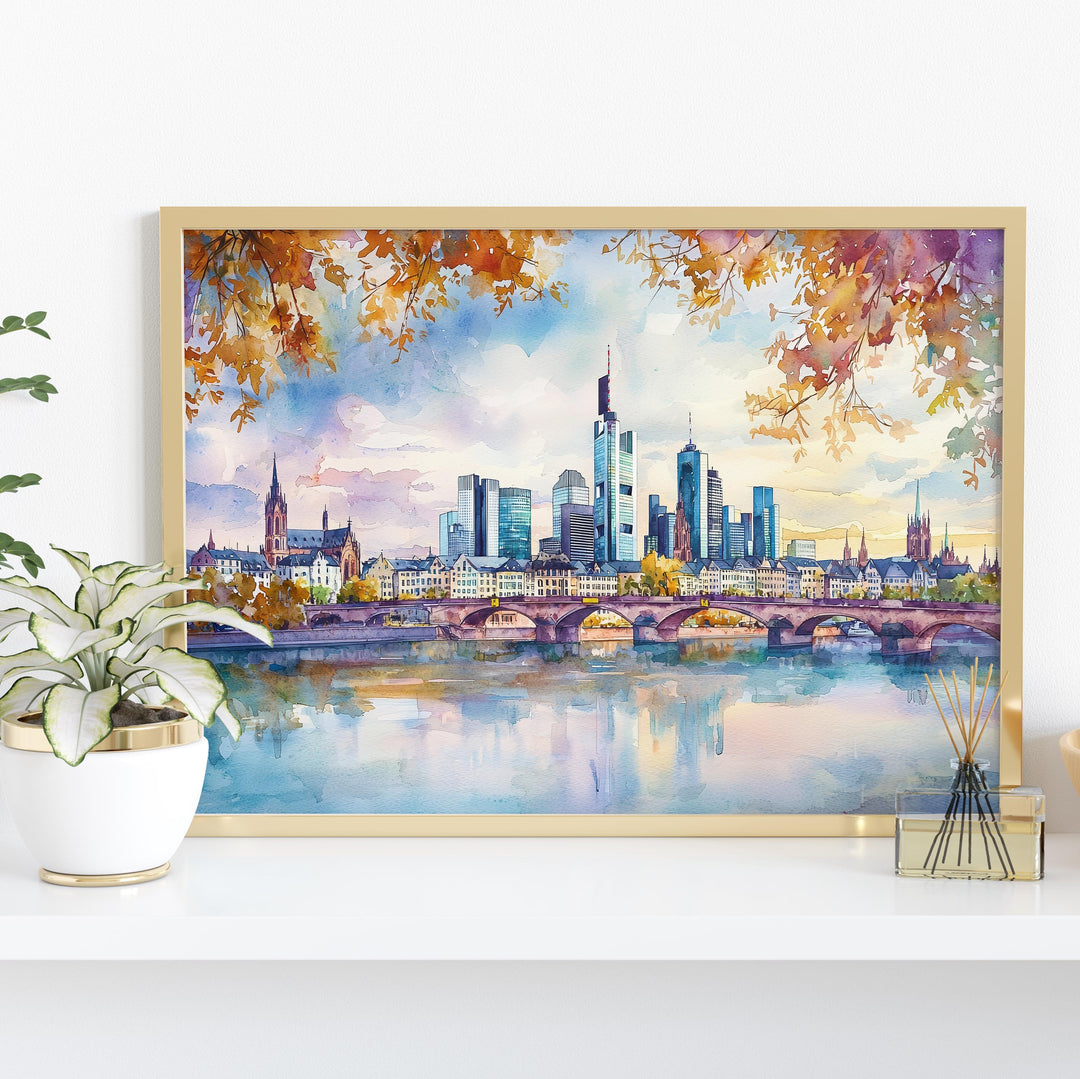 Frankfurt watercolor poster Wall Art Frankfurt Wall Hanging Home Décor Frankfurt Gift Art Lovers Germany Wall Art