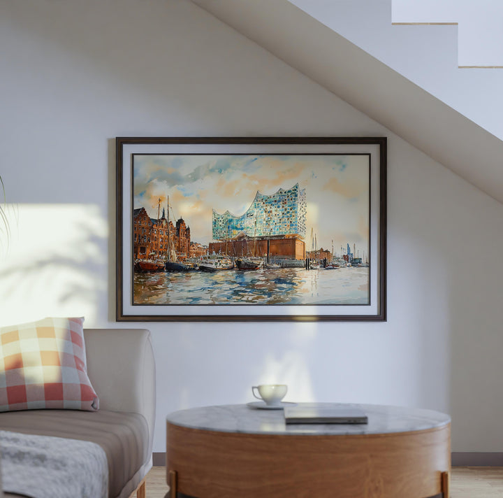Hamburg watercolor poster Wall Art Hamburg Wall Hanging Home Décor Hamburg Gift Art Lovers Germany Wall Art