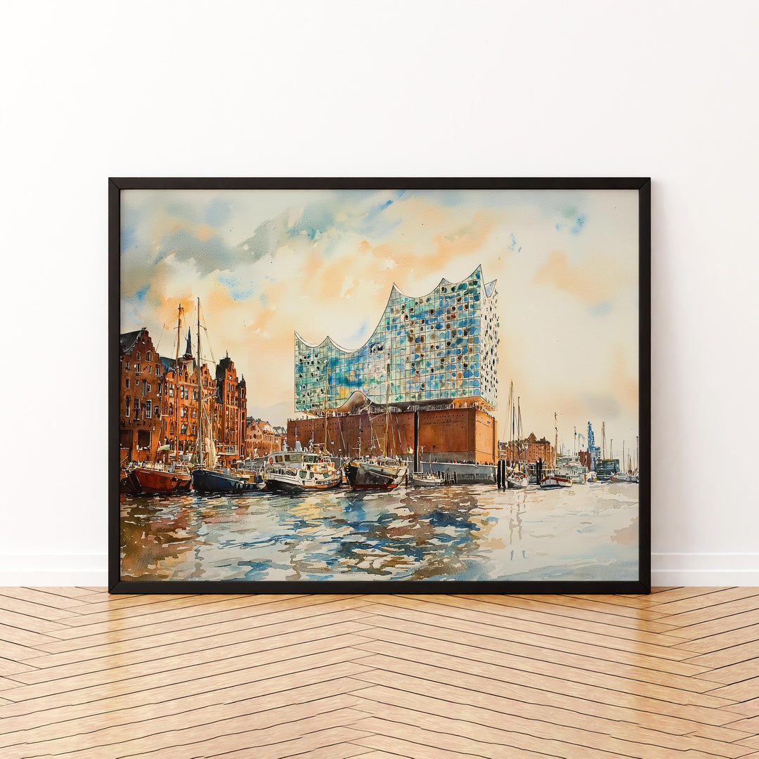 Hamburg watercolor poster Wall Art Hamburg Wall Hanging Home Décor Hamburg Gift Art Lovers Germany Wall Art