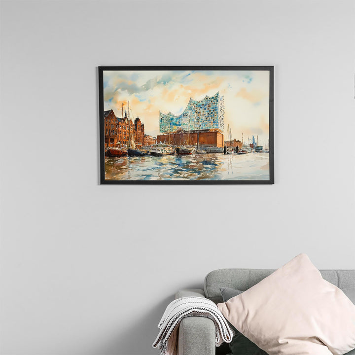 Hamburg watercolor poster Wall Art Hamburg Wall Hanging Home Décor Hamburg Gift Art Lovers Germany Wall Art