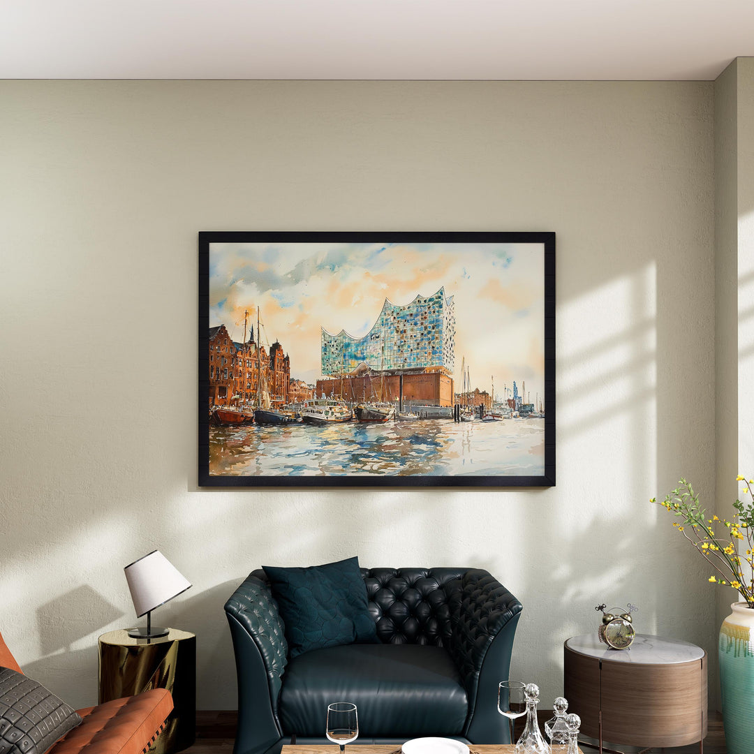 Hamburg watercolor poster Wall Art Hamburg Wall Hanging Home Décor Hamburg Gift Art Lovers Germany Wall Art
