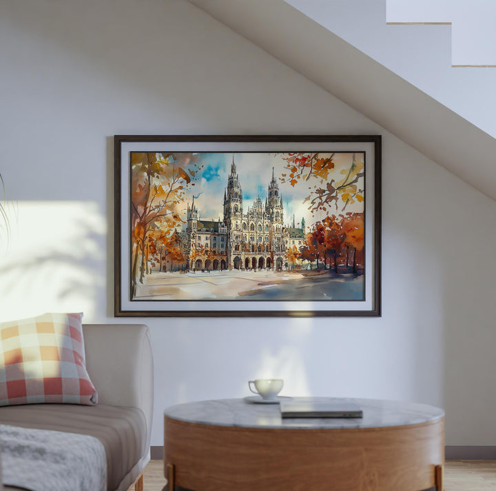 Munich watercolor poster Wall Art Munich Wall Hanging Home Décor Munich Gift Art Lovers Germany Wall Art