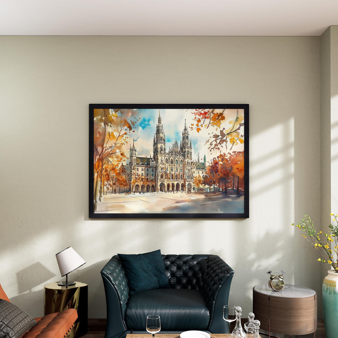 Munich watercolor poster Wall Art Munich Wall Hanging Home Décor Munich Gift Art Lovers Germany Wall Art