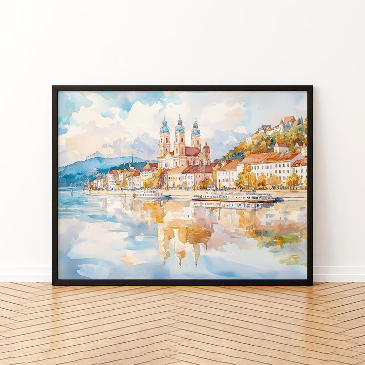 Passau watercolor poster Wall Art Passau Wall Hanging Home Décor Passau Gift Art Lovers Germany Wall Art