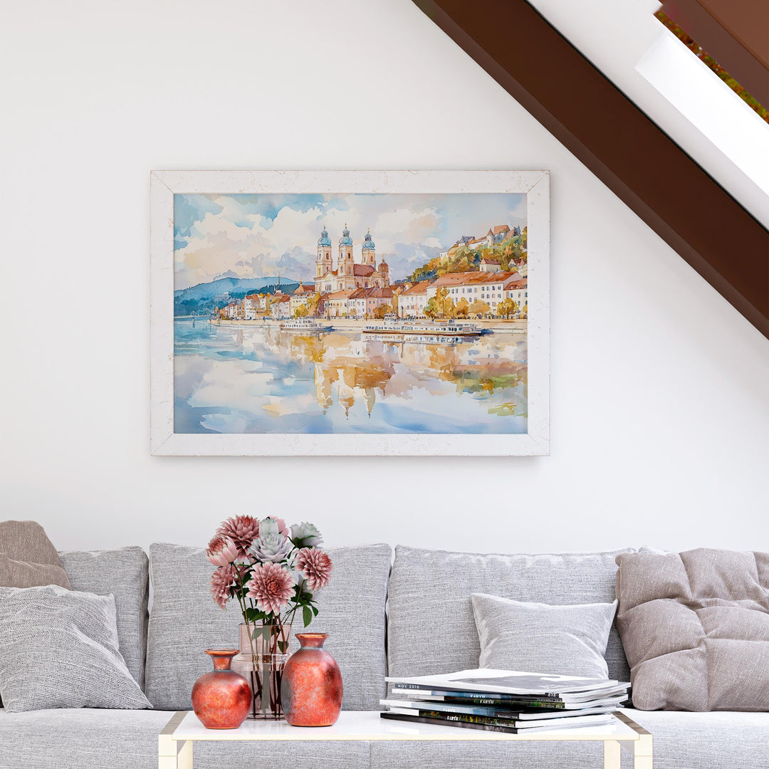 Passau watercolor poster Wall Art Passau Wall Hanging Home Décor Passau Gift Art Lovers Germany Wall Art