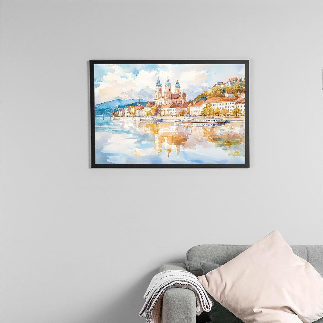 Passau watercolor poster Wall Art Passau Wall Hanging Home Décor Passau Gift Art Lovers Germany Wall Art