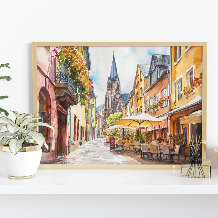 Mainz watercolor poster Wall Art Mainz Wall Hanging Home Décor Mainz Gift Art Lovers Germany Wall Art