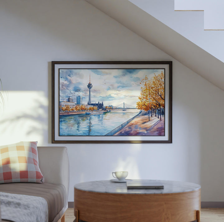 Dusseldorf watercolor poster Wall Art Dusseldorf Wall Hanging Home Décor Dusseldorf Gift Art Lovers Germany Wall Art