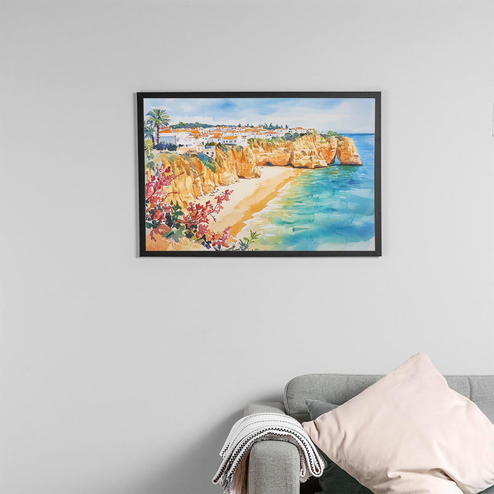 Albufeira watercolor poster Wall Art Albufeira Wall Hanging Home Décor Albufeira Gift Art Lovers Portugal Wall Art