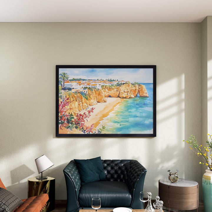 Albufeira watercolor poster Wall Art Albufeira Wall Hanging Home Décor Albufeira Gift Art Lovers Portugal Wall Art