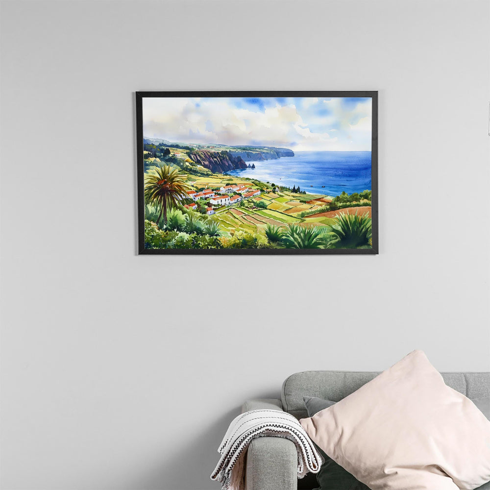 Azores watercolor poster Wall Art Azores Wall Hanging Home Décor Azores Gift Art Lovers Portugal Wall Art