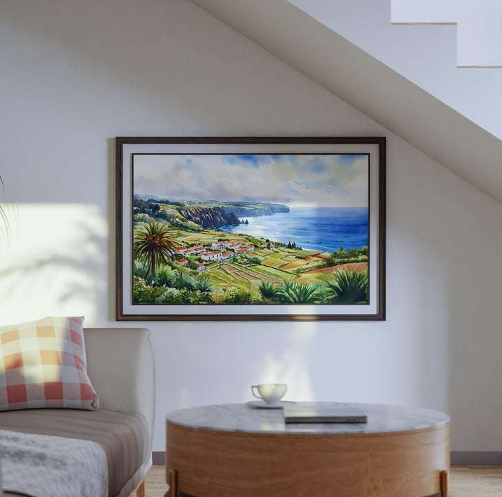 Azores watercolor poster Wall Art Azores Wall Hanging Home Décor Azores Gift Art Lovers Portugal Wall Art