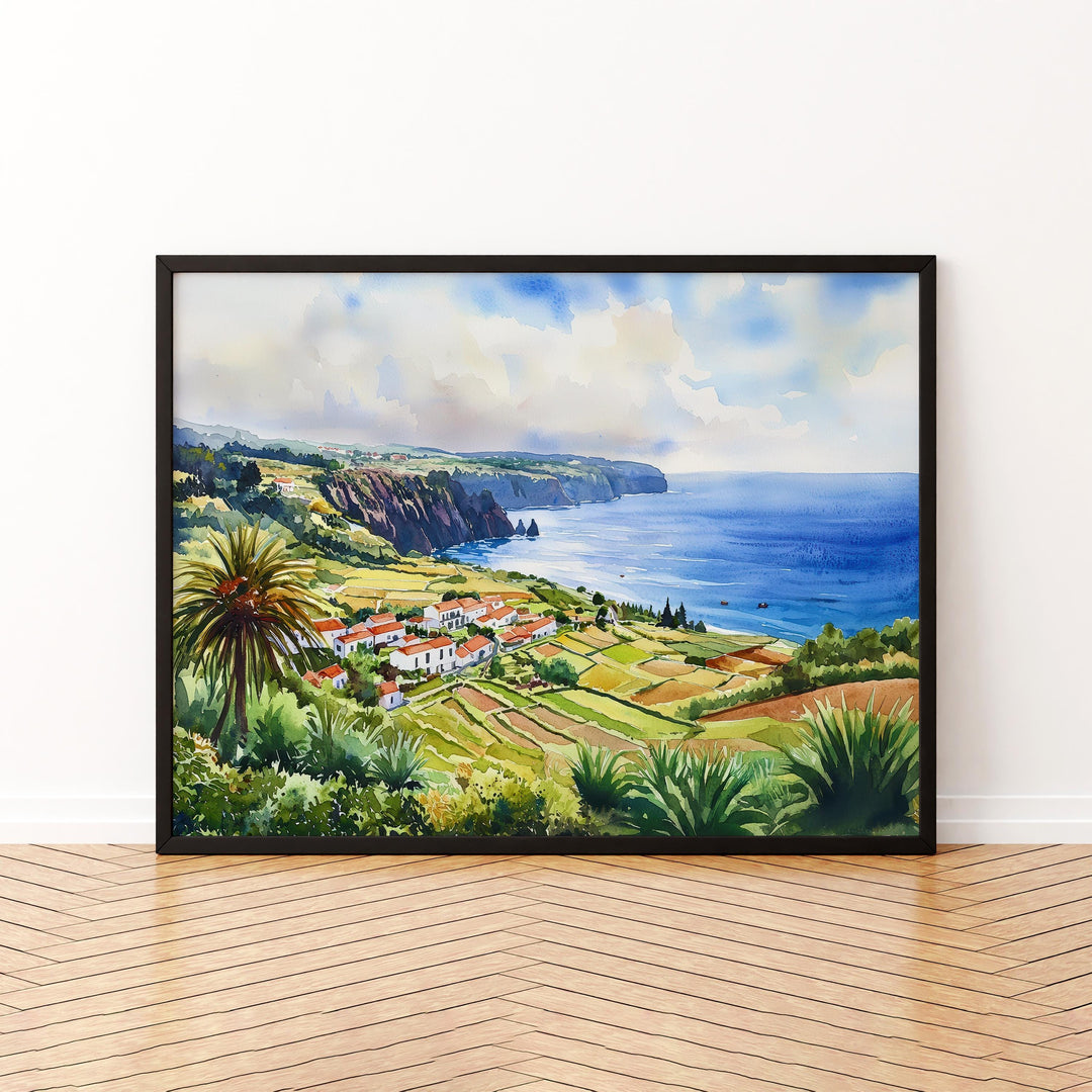 Azores watercolor poster Wall Art Azores Wall Hanging Home Décor Azores Gift Art Lovers Portugal Wall Art