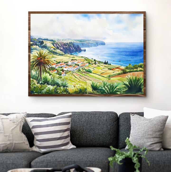 Azores watercolor poster Wall Art Azores Wall Hanging Home Décor Azores Gift Art Lovers Portugal Wall Art