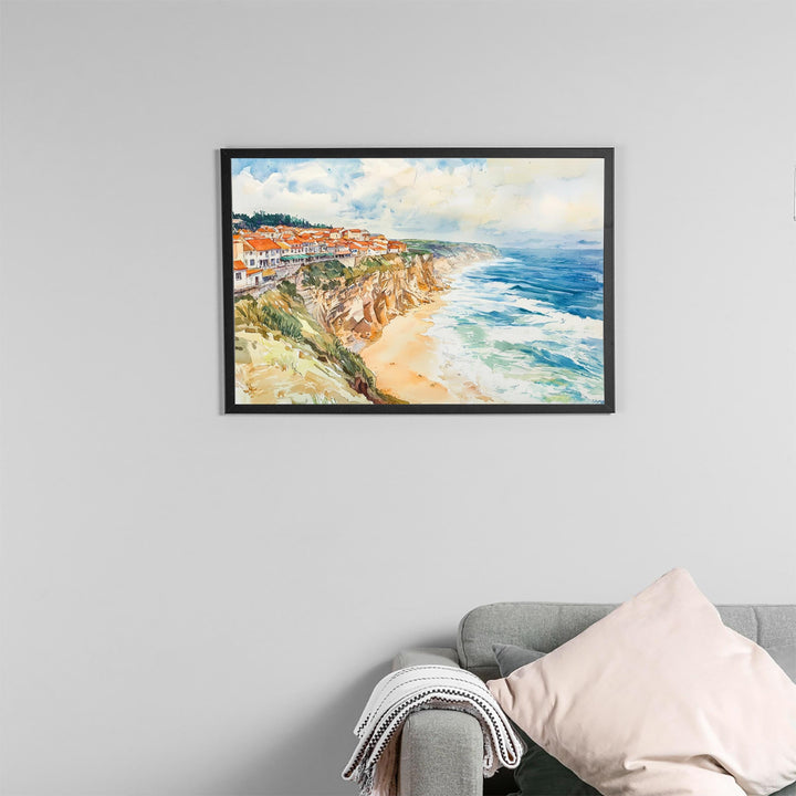 Nazaré watercolor poster Wall Art Nazaré Wall Hanging Home Décor Nazaré Gift Art Lovers Portugal Wall Art