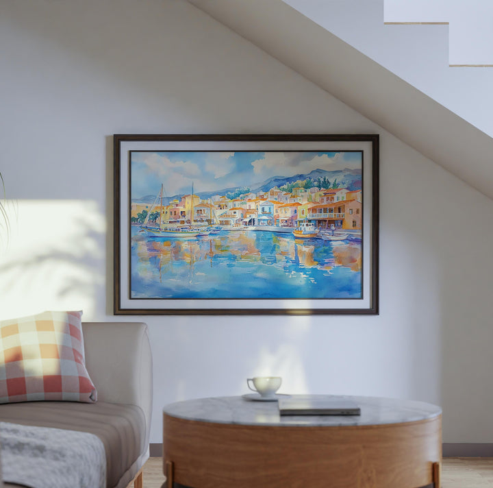 Agios Nikolaos watercolor poster Wall Art Agios Nikolaos Wall Hanging Home Décor Agios Nikolaos Gift Art Lovers Greece Wall Art