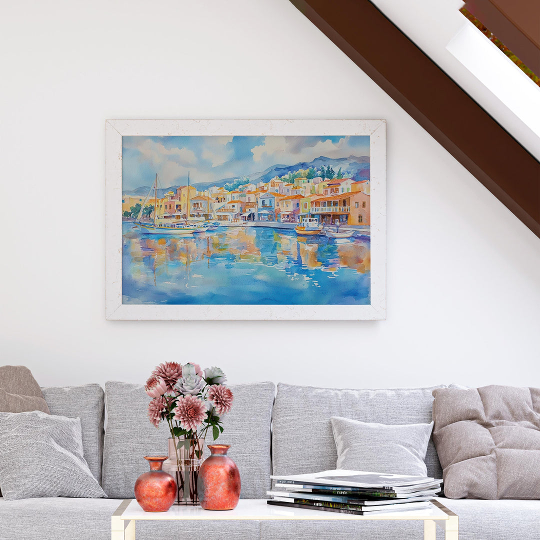 Agios Nikolaos watercolor poster Wall Art Agios Nikolaos Wall Hanging Home Décor Agios Nikolaos Gift Art Lovers Greece Wall Art
