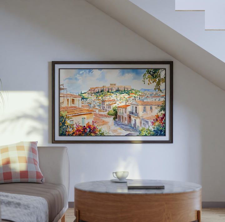 Athens watercolor poster Wall Art Athens Wall Hanging Home Décor Athens Gift Art Lovers Greece Wall Art