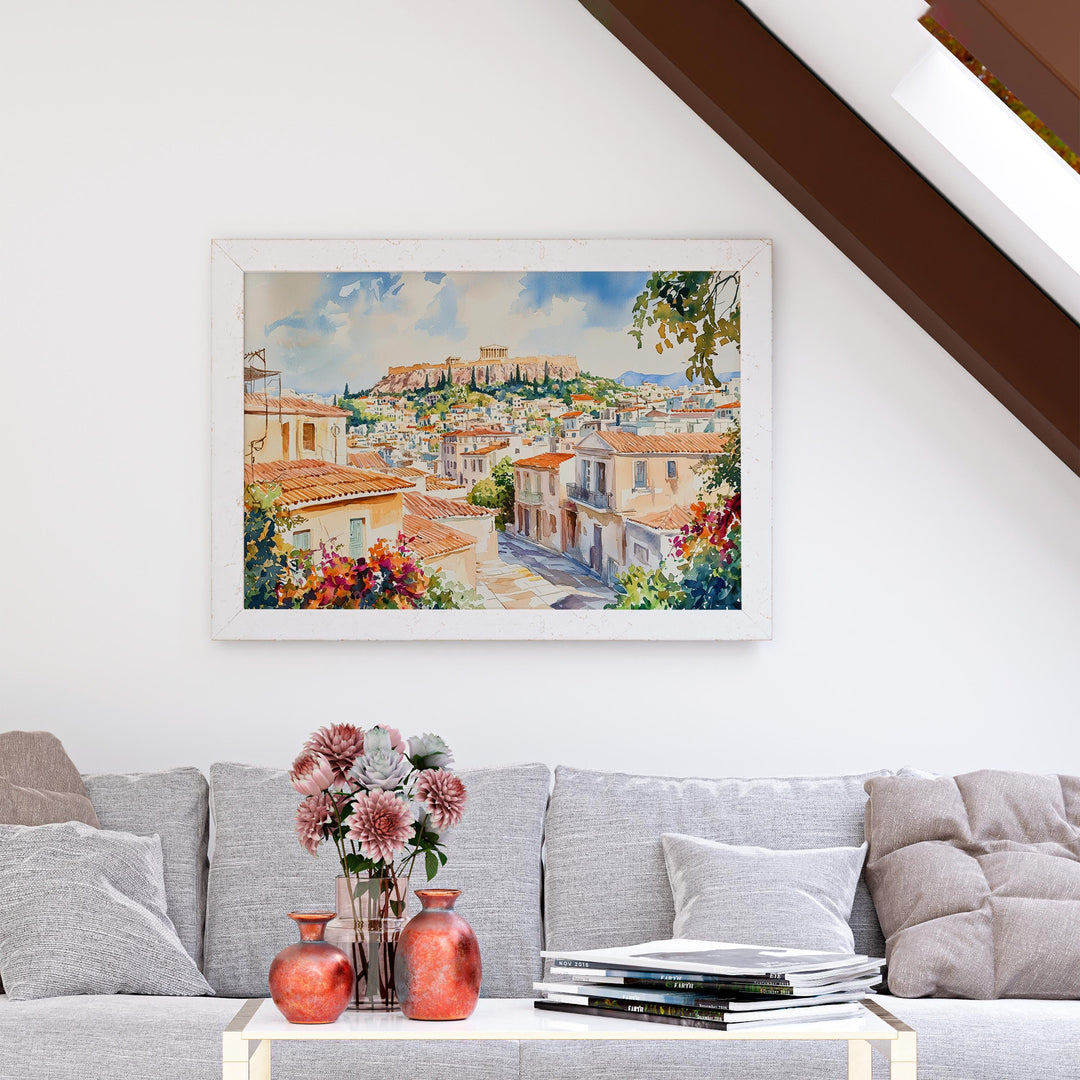 Athens watercolor poster Wall Art Athens Wall Hanging Home Décor Athens Gift Art Lovers Greece Wall Art