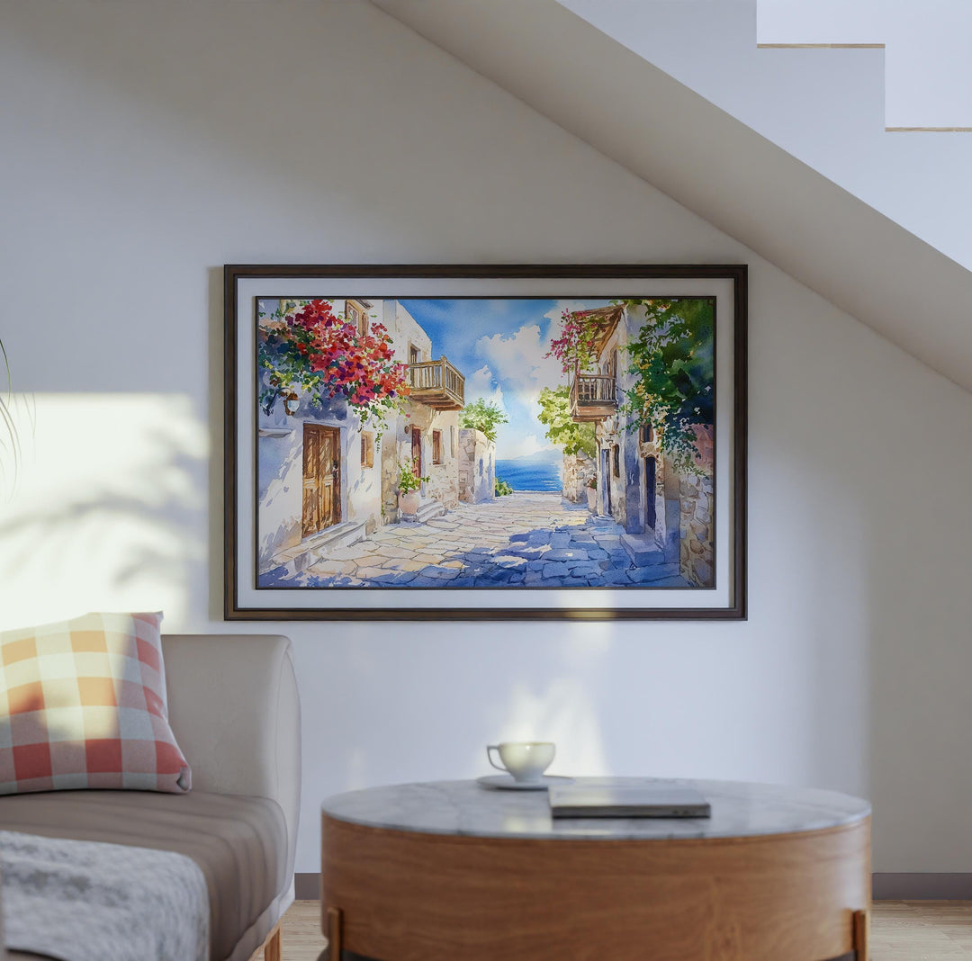 Crete watercolor poster Wall Art Crete Wall Hanging Home Décor Crete Gift Art Lovers Greece Wall Art
