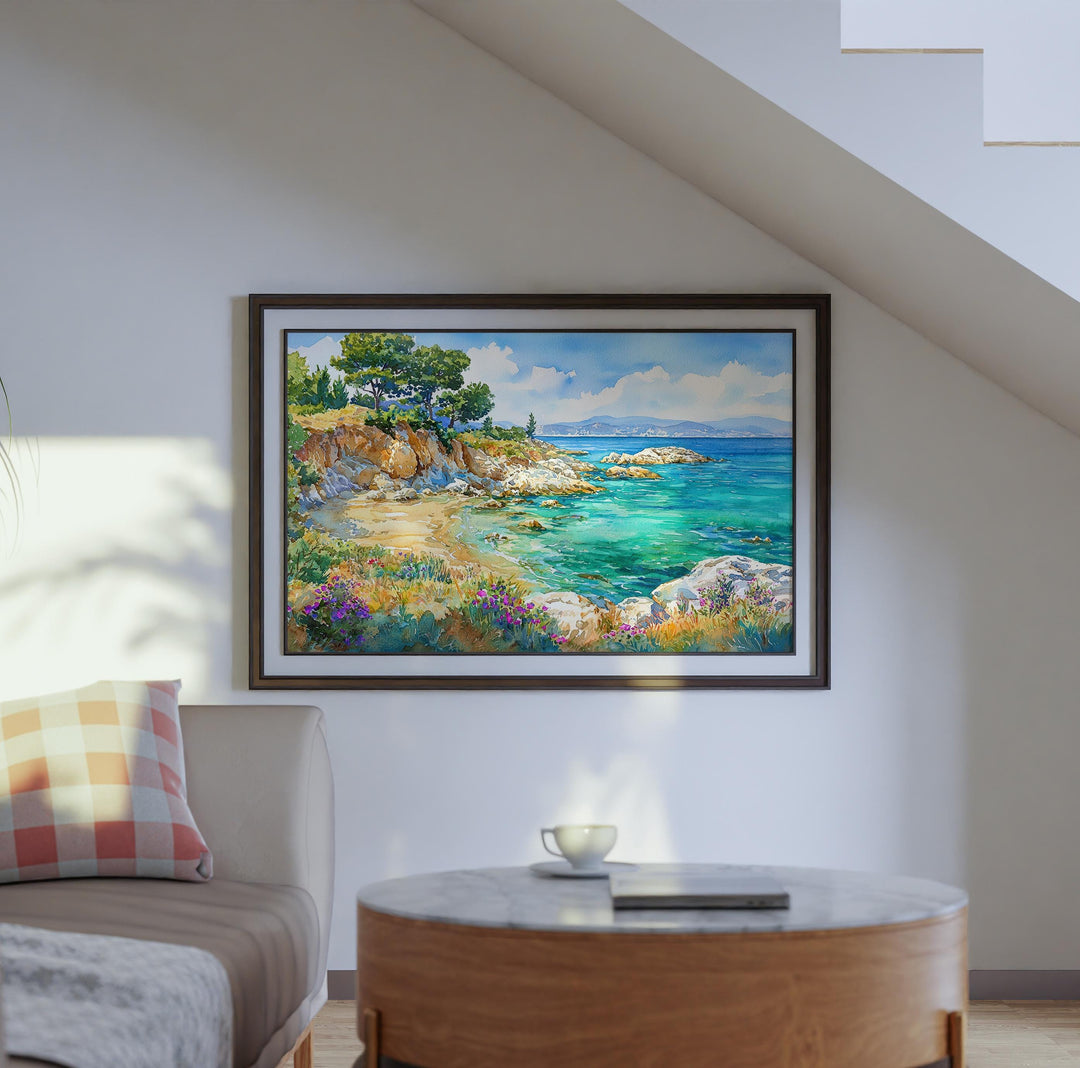 Halkidiki watercolor poster Wall Art Halkidiki Wall Hanging Home Décor Halkidiki Gift Art Lovers Greece Wall Art
