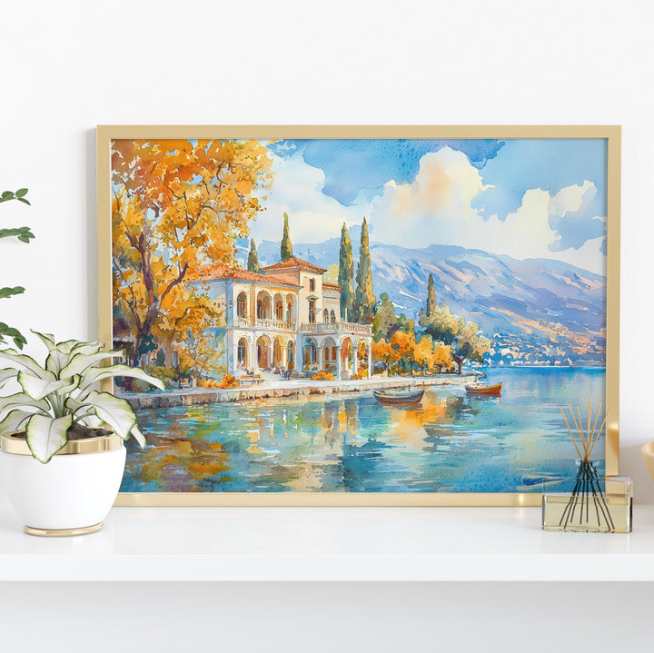 Ioannina watercolor poster Wall Art Ioannina Wall Hanging Home Décor Ioannina Gift Art Lovers Greece Wall Art