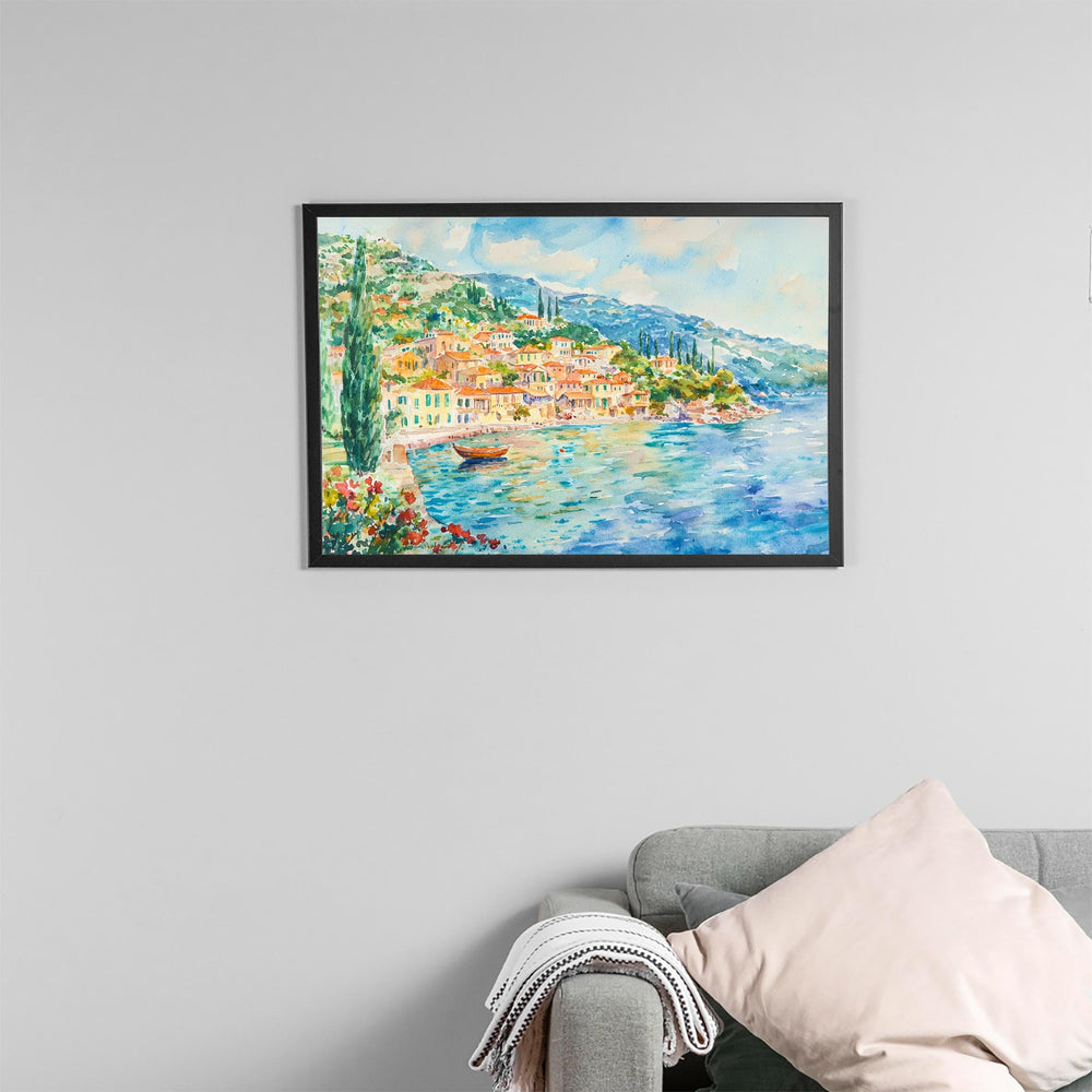 Ithaca watercolor poster Wall Art Ithaca Wall Hanging Home Décor Ithaca Gift Art Lovers Greece Wall Art