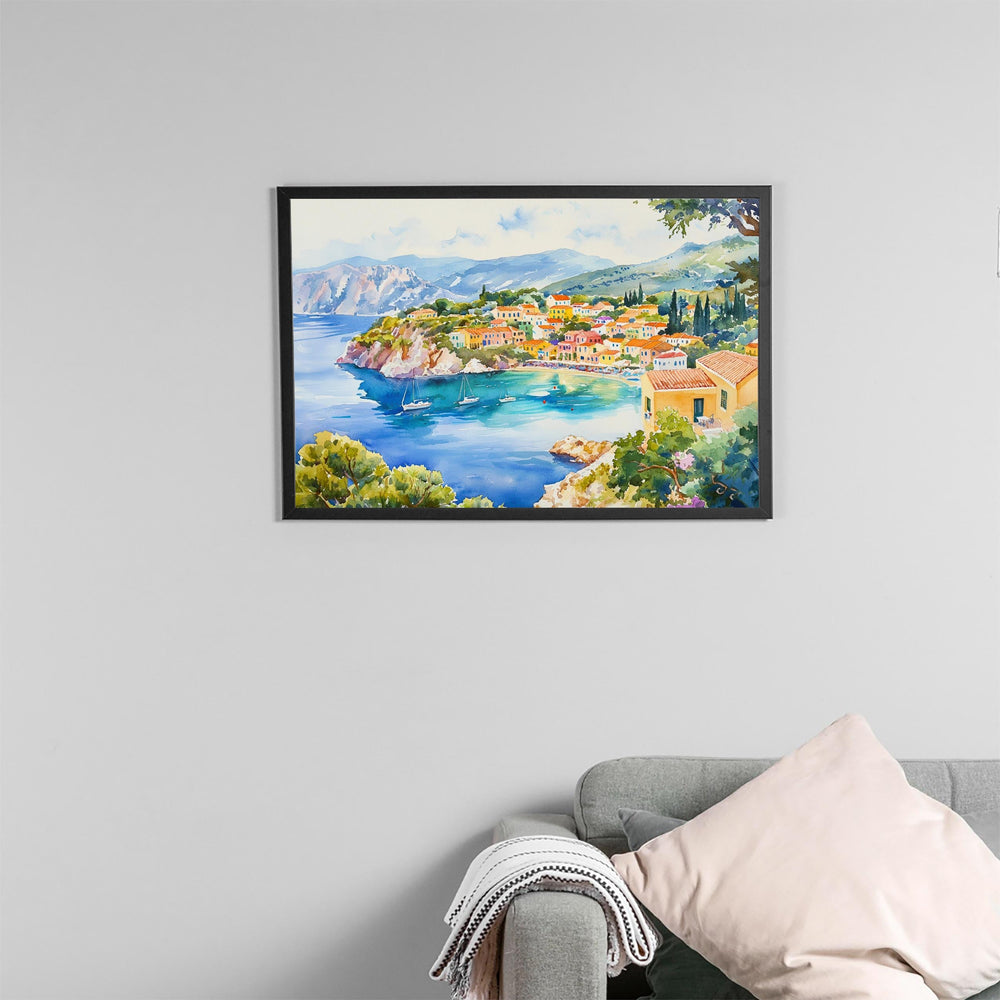 Kefalonia watercolor poster Wall Art Kefalonia Wall Hanging Home Décor Kefalonia Gift Art Lovers Greece Wall Art