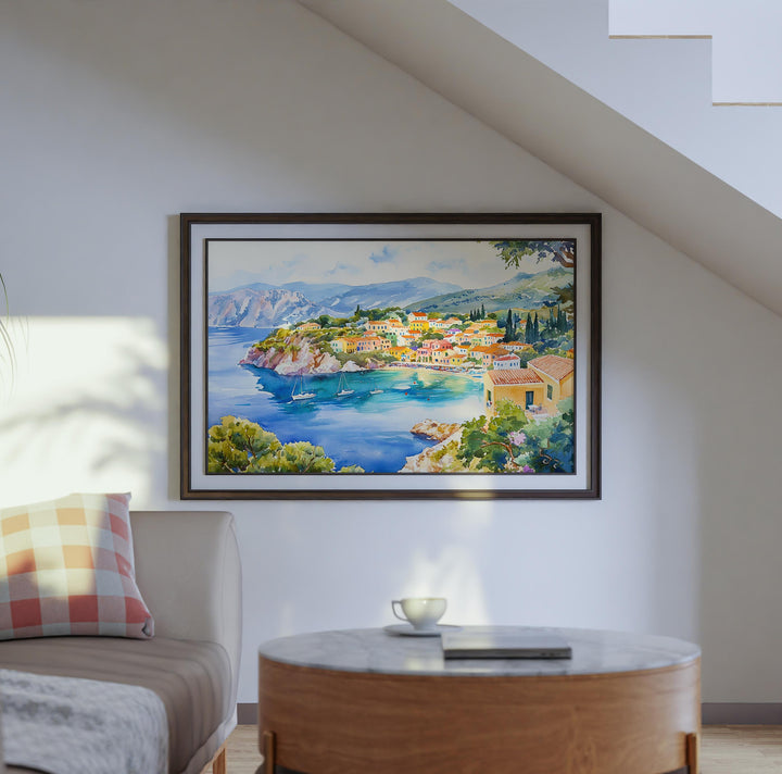 Kefalonia watercolor poster Wall Art Kefalonia Wall Hanging Home Décor Kefalonia Gift Art Lovers Greece Wall Art