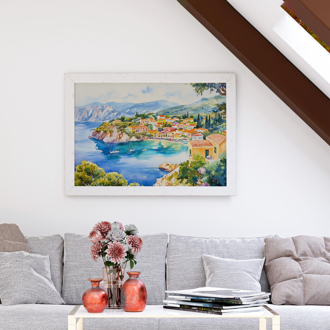 Kefalonia watercolor poster Wall Art Kefalonia Wall Hanging Home Décor Kefalonia Gift Art Lovers Greece Wall Art