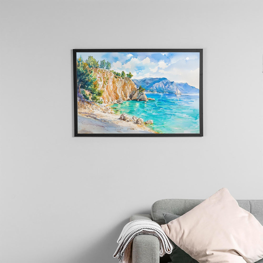 Lefkada watercolor poster Wall Art Lefkada Wall Hanging Home Décor Lefkada Gift Art Lovers Greece Wall Art