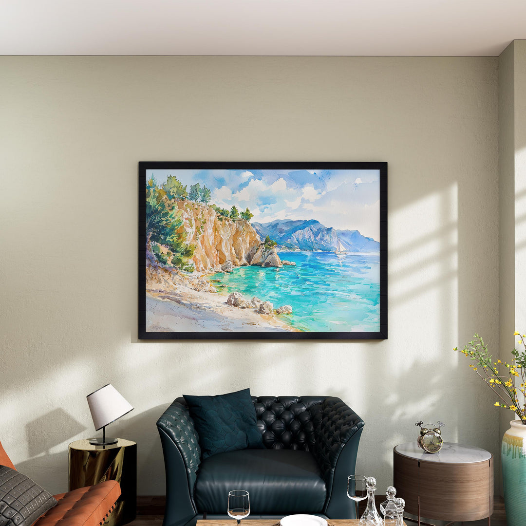 Lefkada watercolor poster Wall Art Lefkada Wall Hanging Home Décor Lefkada Gift Art Lovers Greece Wall Art