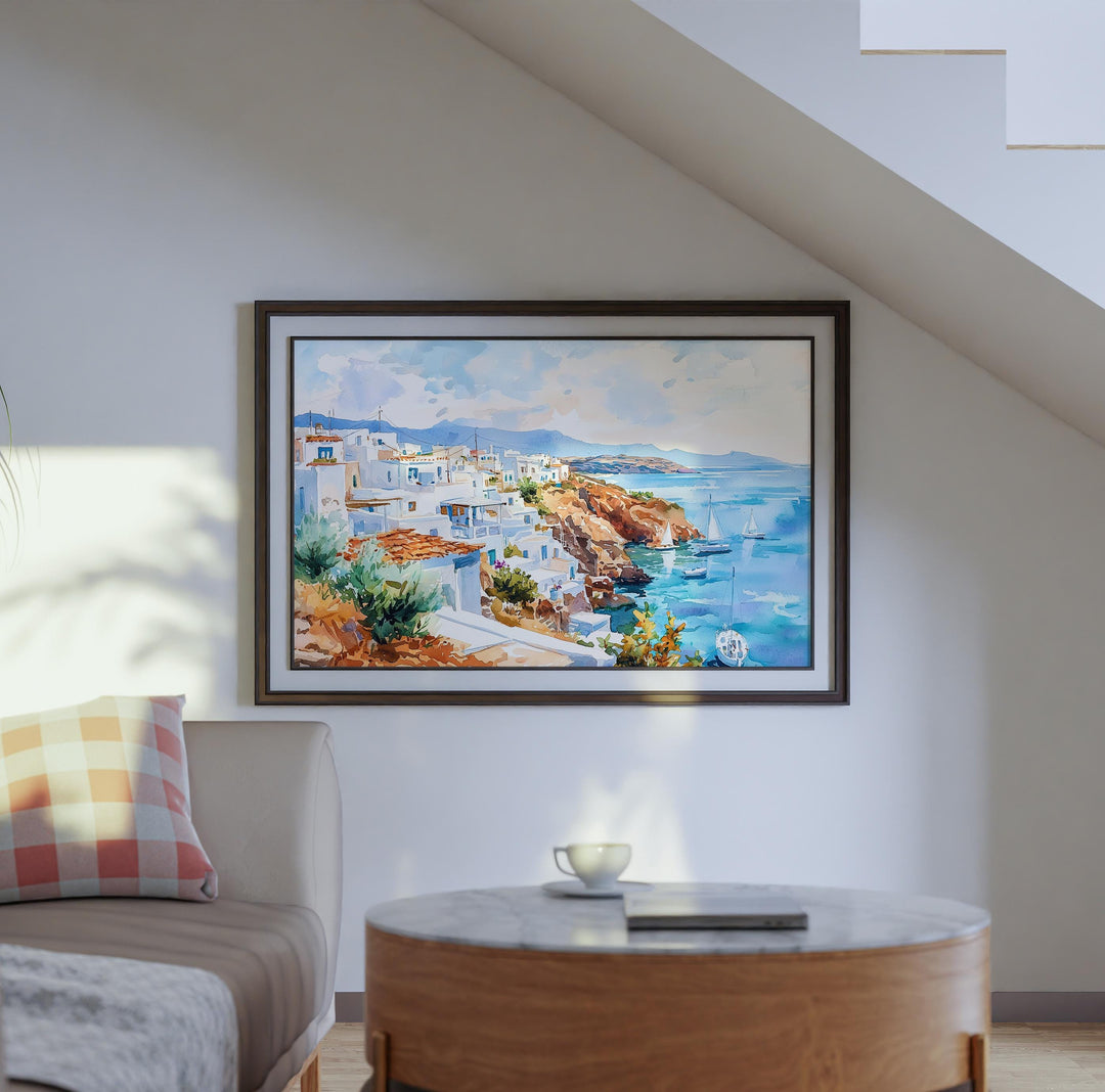 Milos watercolor poster Wall Art Milos Wall Hanging Home Décor Milos Gift Art Lovers Greece Wall Art