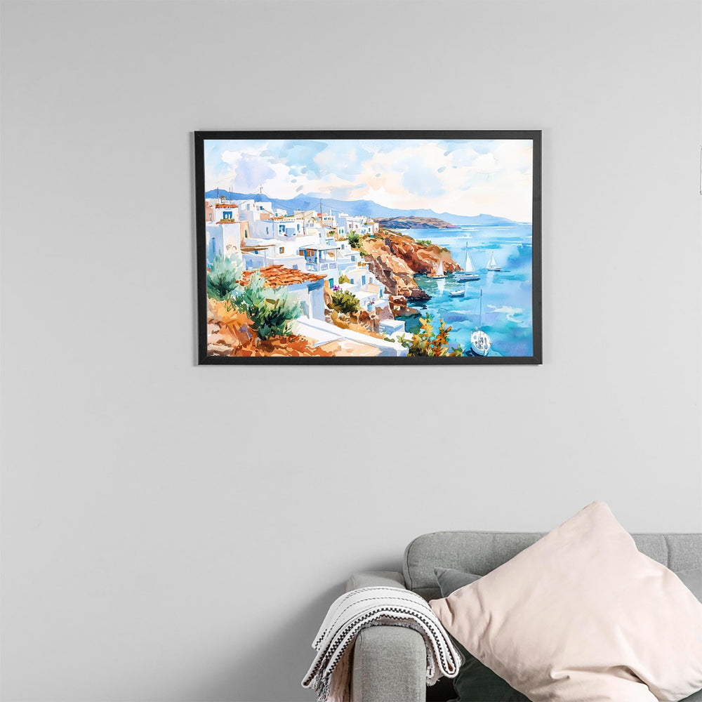 Milos watercolor poster Wall Art Milos Wall Hanging Home Décor Milos Gift Art Lovers Greece Wall Art