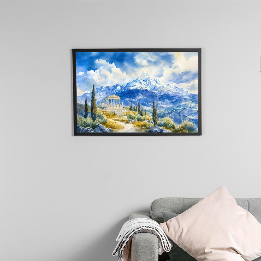 Mount Olympus watercolor poster Wall Art Mount Olympus Wall Hanging Home Décor Mount Olympus Gift Art Lovers Greece Wall Art