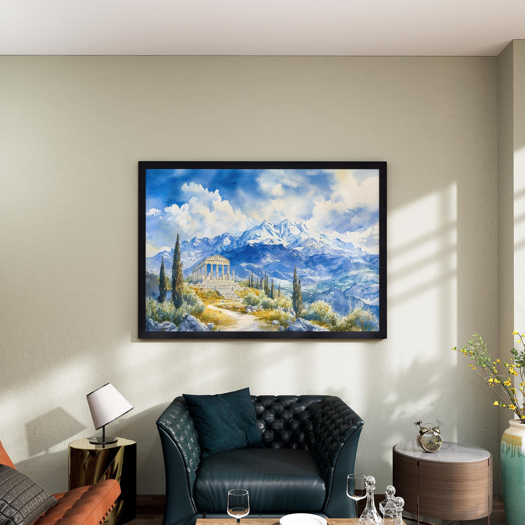 Mount Olympus watercolor poster Wall Art Mount Olympus Wall Hanging Home Décor Mount Olympus Gift Art Lovers Greece Wall Art