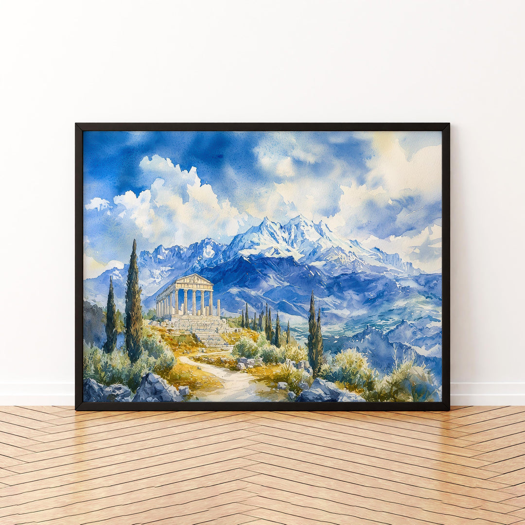 Mount Olympus watercolor poster Wall Art Mount Olympus Wall Hanging Home Décor Mount Olympus Gift Art Lovers Greece Wall Art