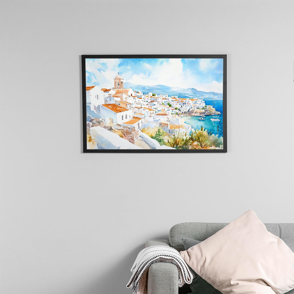 Naxos watercolor poster Wall Art Naxos Wall Hanging Home Décor Naxos Gift Art Lovers Greece Wall Art