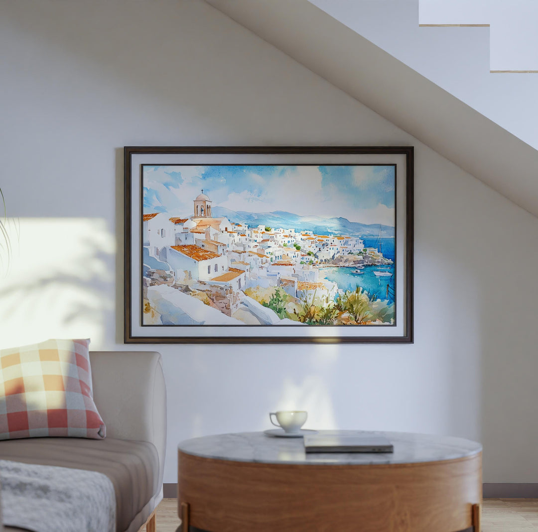Naxos watercolor poster Wall Art Naxos Wall Hanging Home Décor Naxos Gift Art Lovers Greece Wall Art