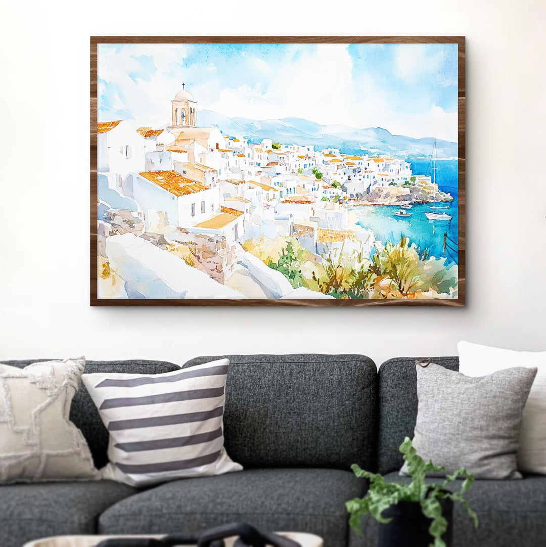 Naxos watercolor poster Wall Art Naxos Wall Hanging Home Décor Naxos Gift Art Lovers Greece Wall Art