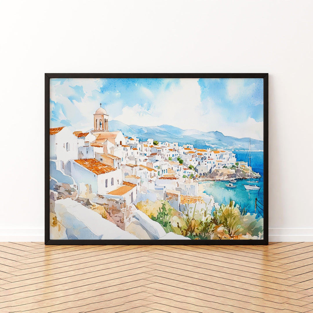 Naxos watercolor poster Wall Art Naxos Wall Hanging Home Décor Naxos Gift Art Lovers Greece Wall Art
