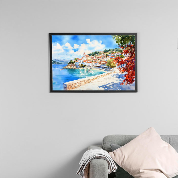 Skiathos watercolor poster Wall Art Skiathos Wall Hanging Home Décor Skiathos Gift Art Lovers Greece Wall Art