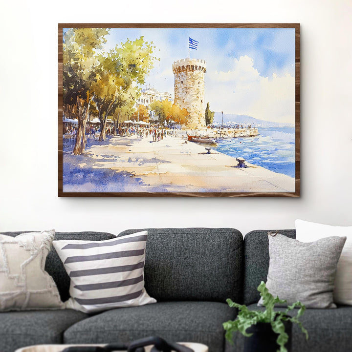 Thessaloniki watercolor poster Wall Art Thessaloniki Wall Hanging Home Décor Thessaloniki Gift Art Lovers Greece Wall Art