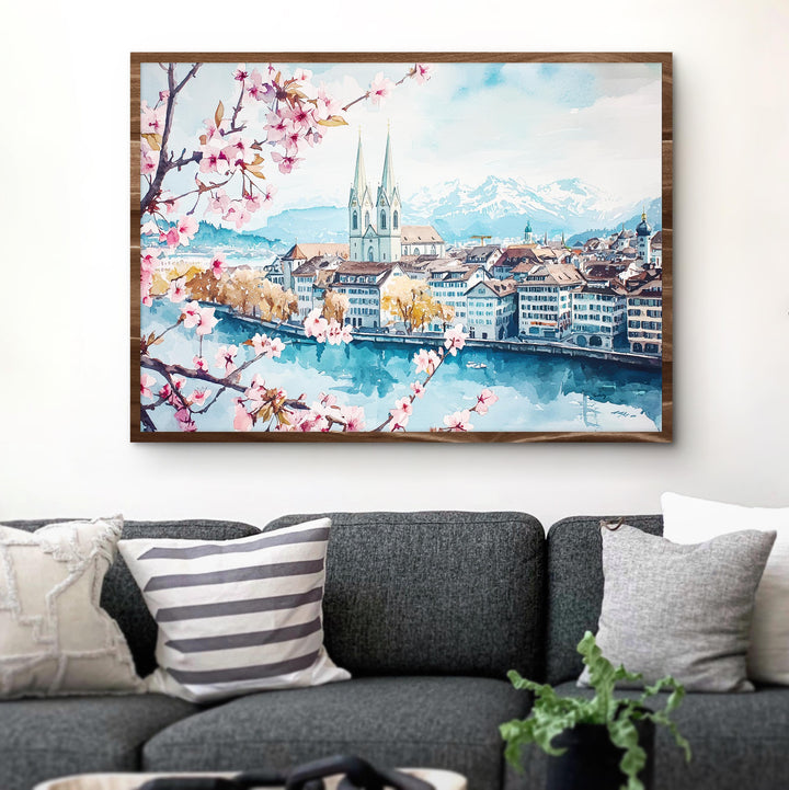 Zurich watercolor poster Wall Art Zurich Wall Hanging Home Décor Zurich Gift Art Lovers Switzerland Wall Art