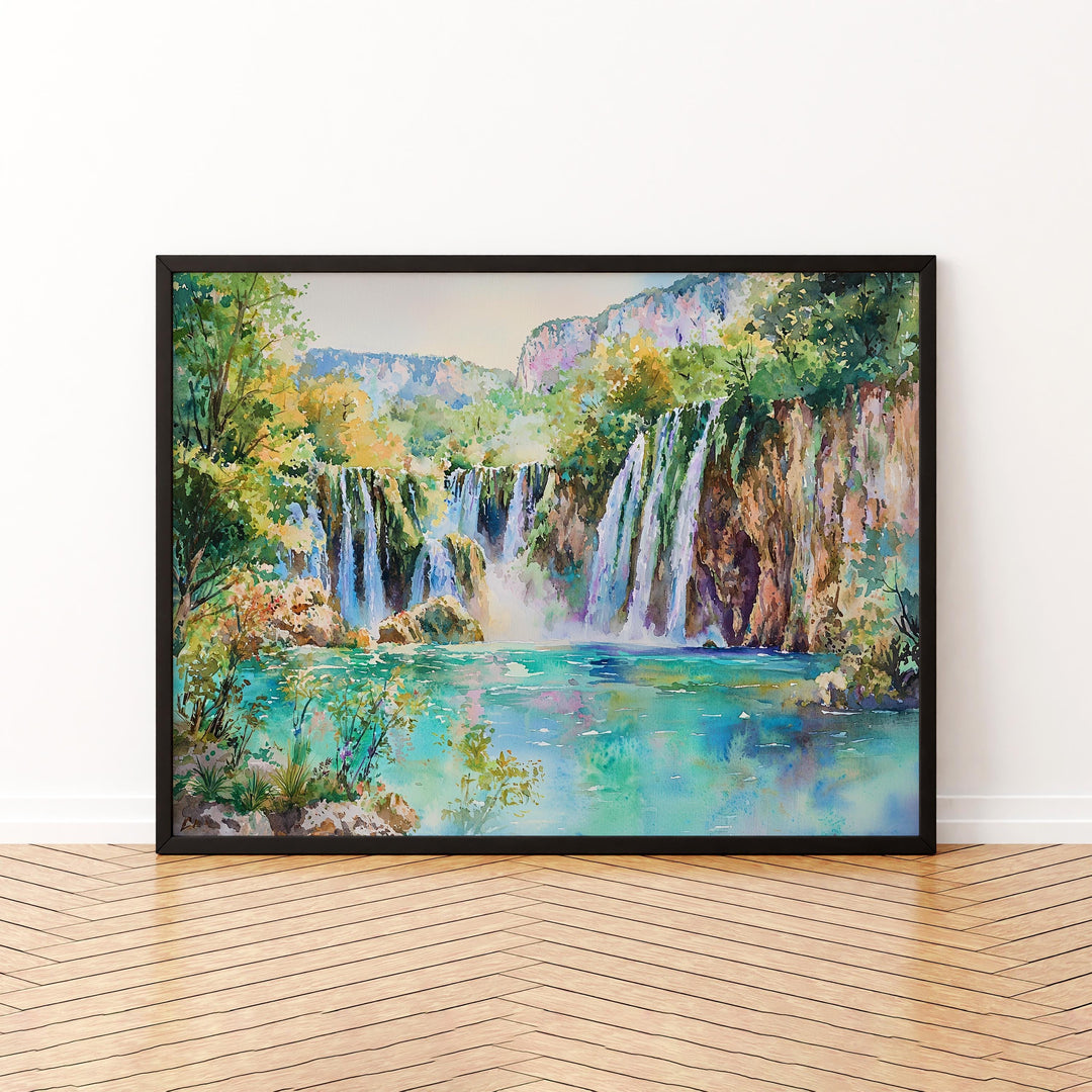 Plitvice Lakes National Park watercolor poster Wall Art Plitvice Lakes Wall Hanging Home Décor Plitvice Lakes Gift Art Lovers Croatia Art