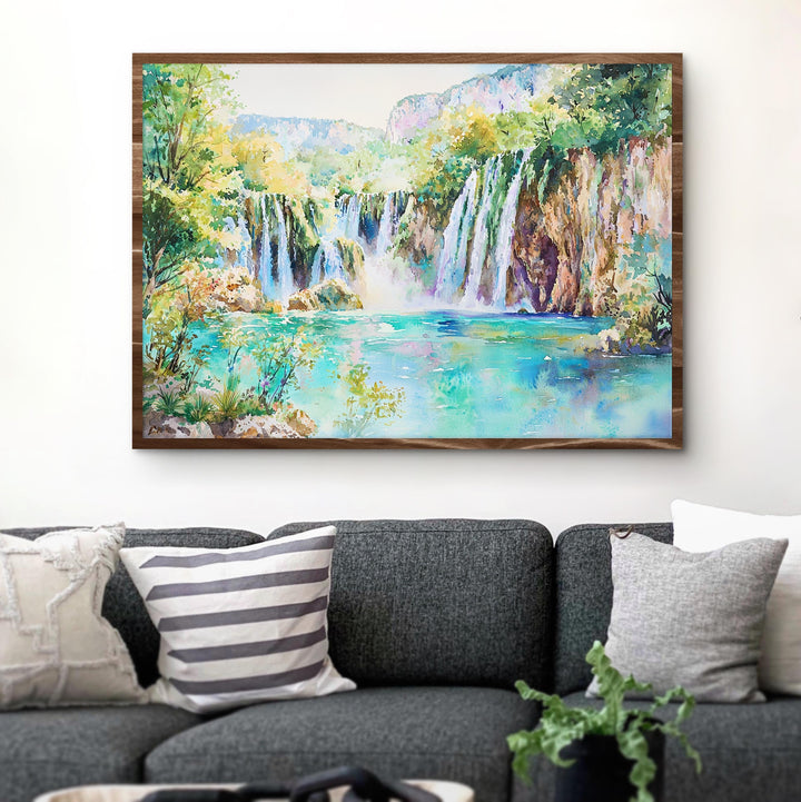 Plitvice Lakes National Park watercolor poster Wall Art Plitvice Lakes Wall Hanging Home Décor Plitvice Lakes Gift Art Lovers Croatia Art